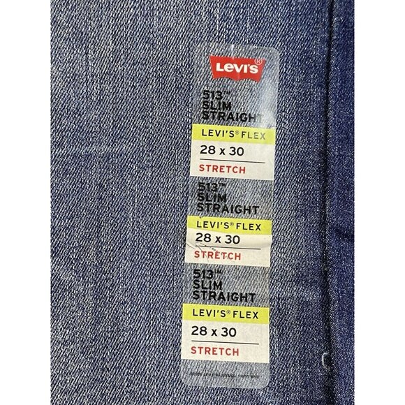 Levi's 513 28 X 30 Slim Straight Men's Jeans Dark Acid Distressed Flex Stretch - Picture 5 of 11
